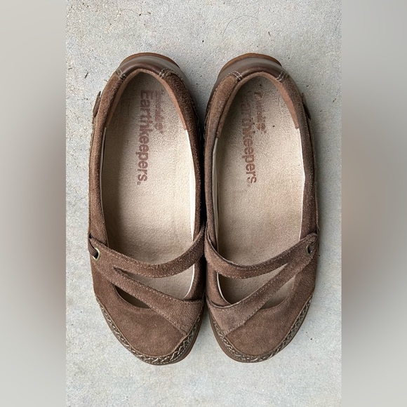 Timberland Earthkeeper Mary Jane Flat Shoe Brown Suede Size 7.5  Excellent - Picture 6 of 15